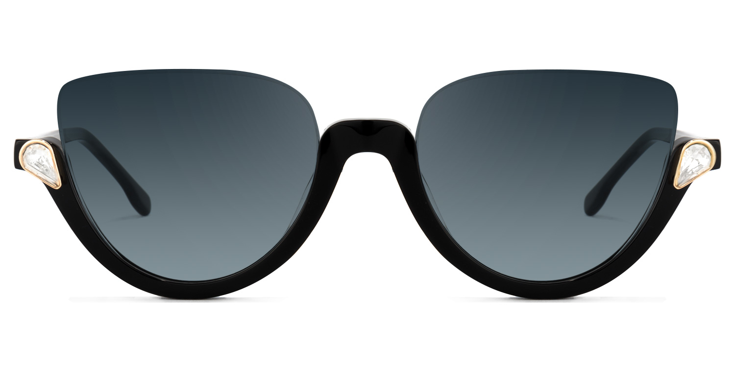 Felicia Cat Eye Black Sunglasses 
