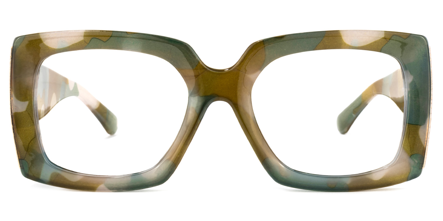 Yael Square Olive Glasses