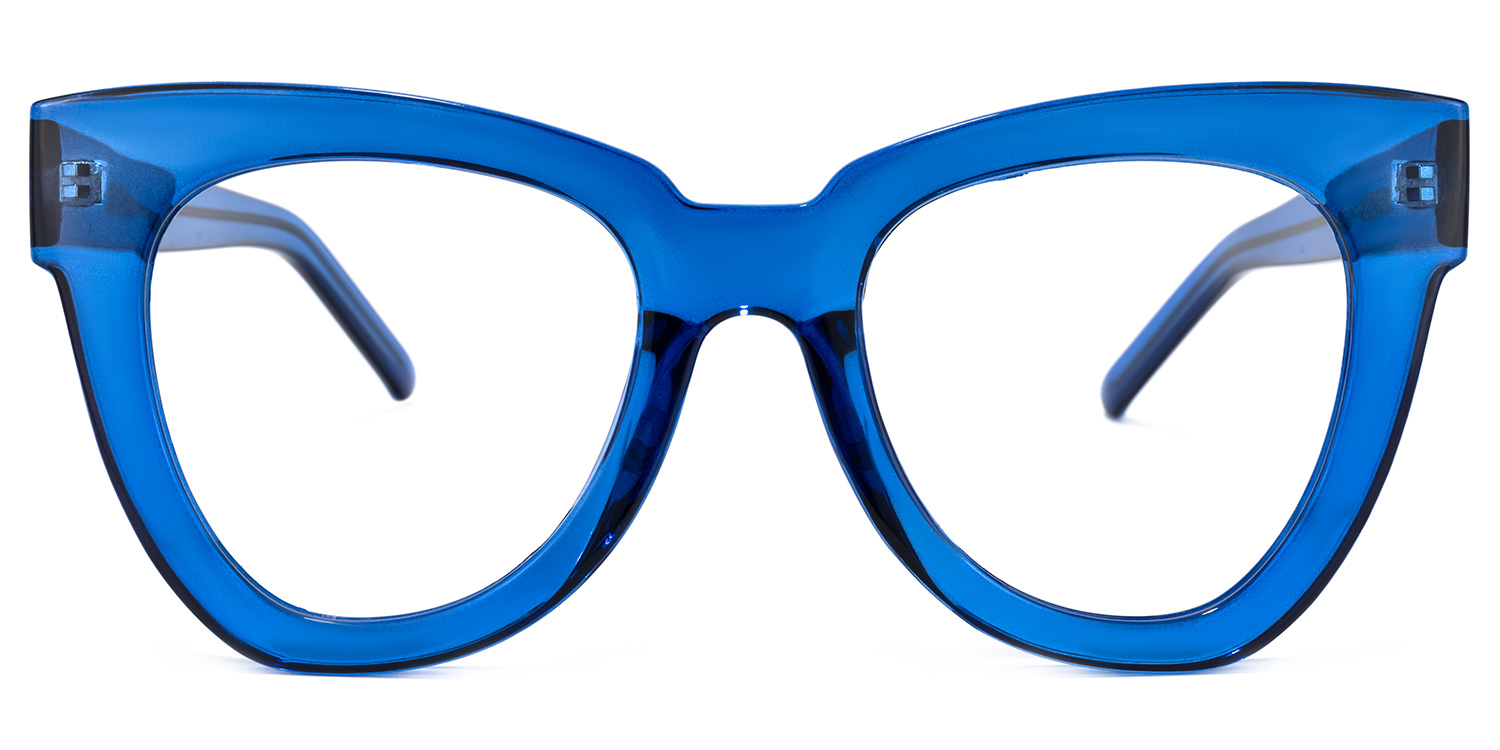 Yaser Geometric Blue Glasses0