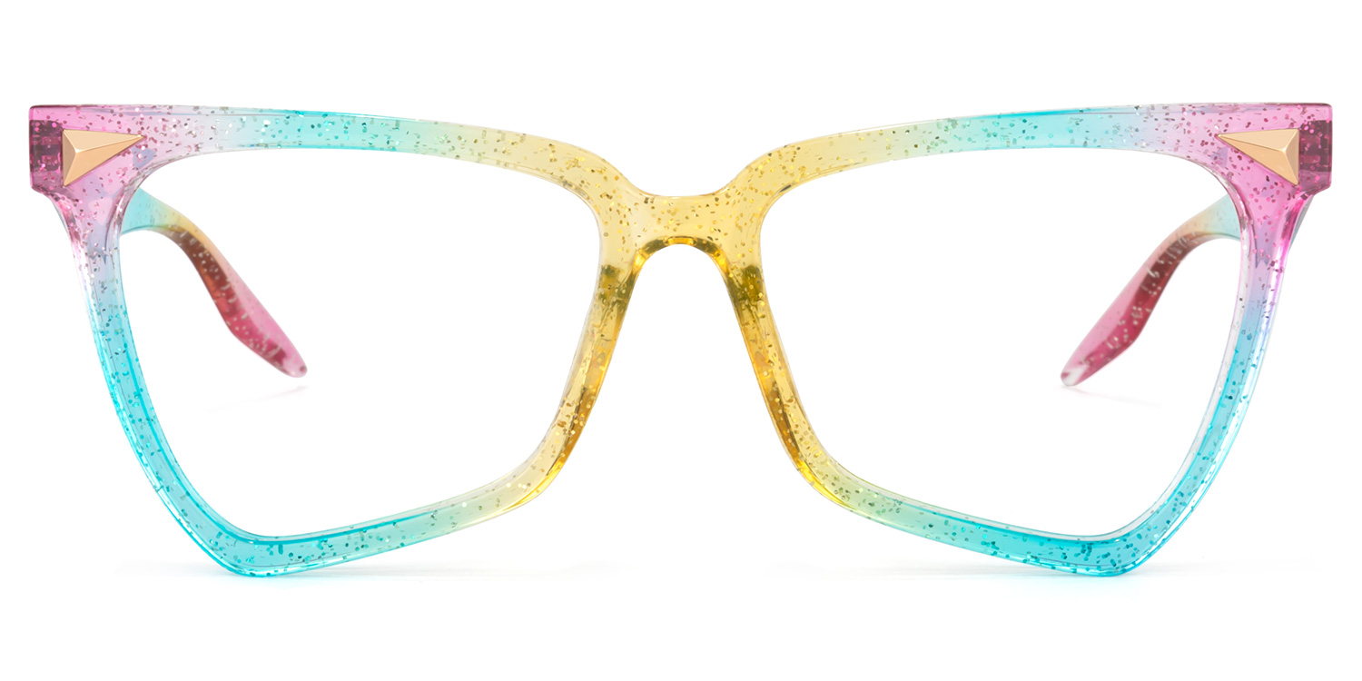 Cicely Geometrical Rainbow Eyeglasses0