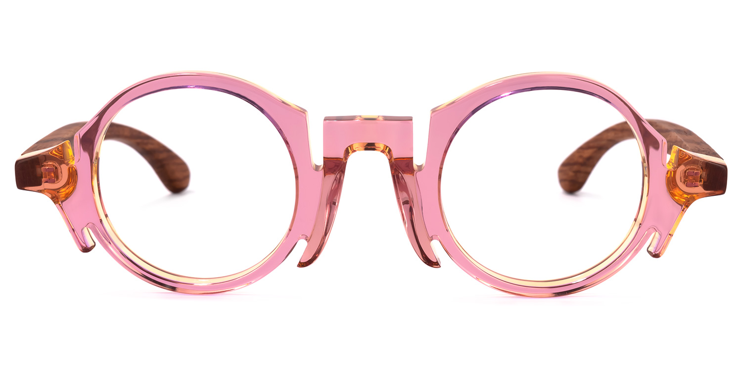 Charlie Round Pink Glasses0