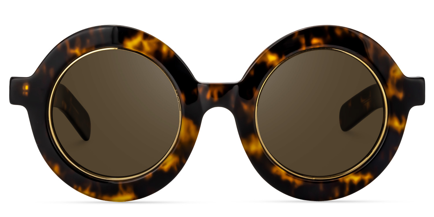 Calhoun Round Yellow Tortoise Glasses0