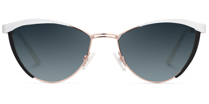 Sydney Cat Eye White Sunglasses0