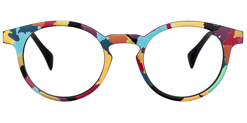Street-Artist Round Colorful Glasses0