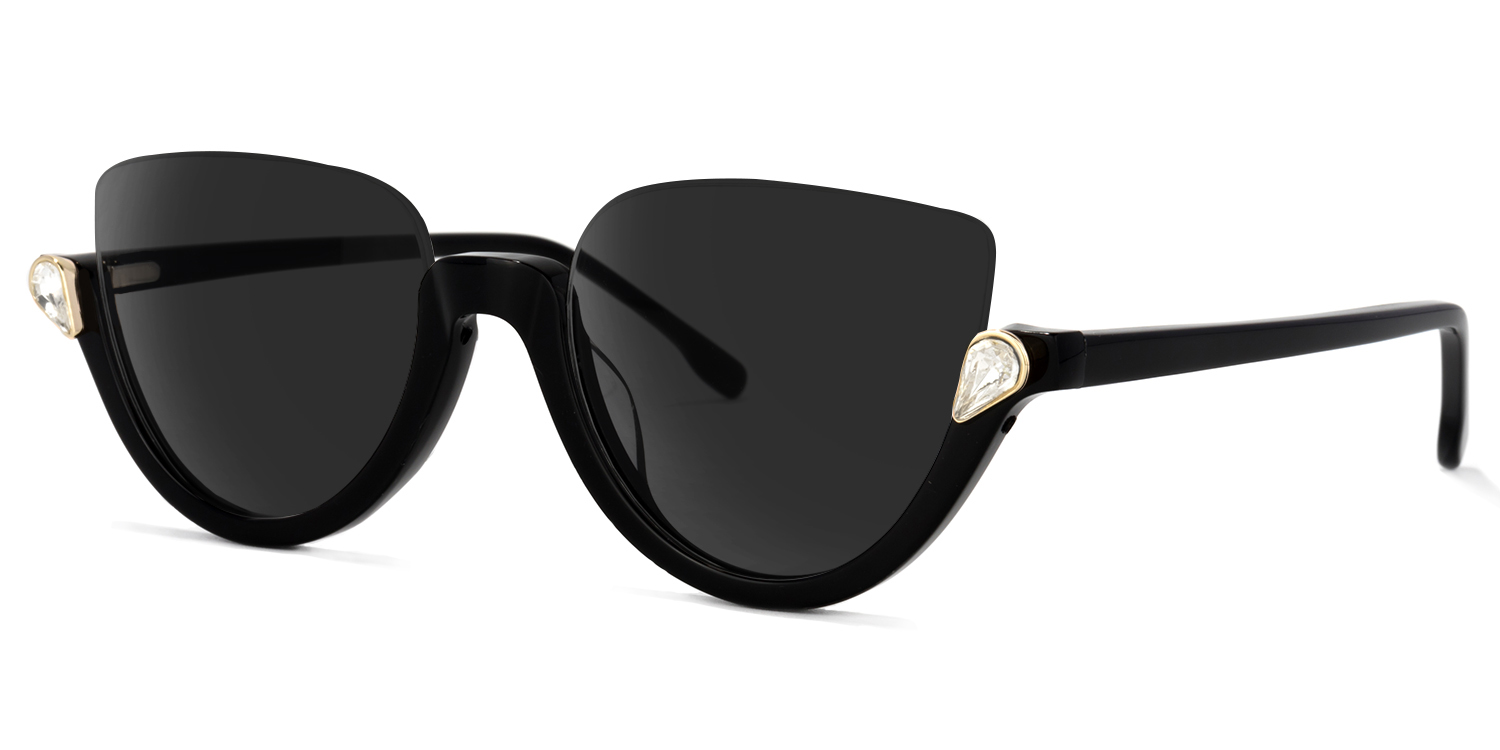 Felicia Cat Eye Black Sunglasses 