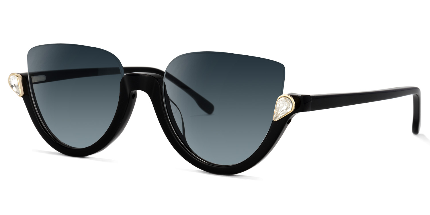 Felicia Cat Eye Black Sunglasses 