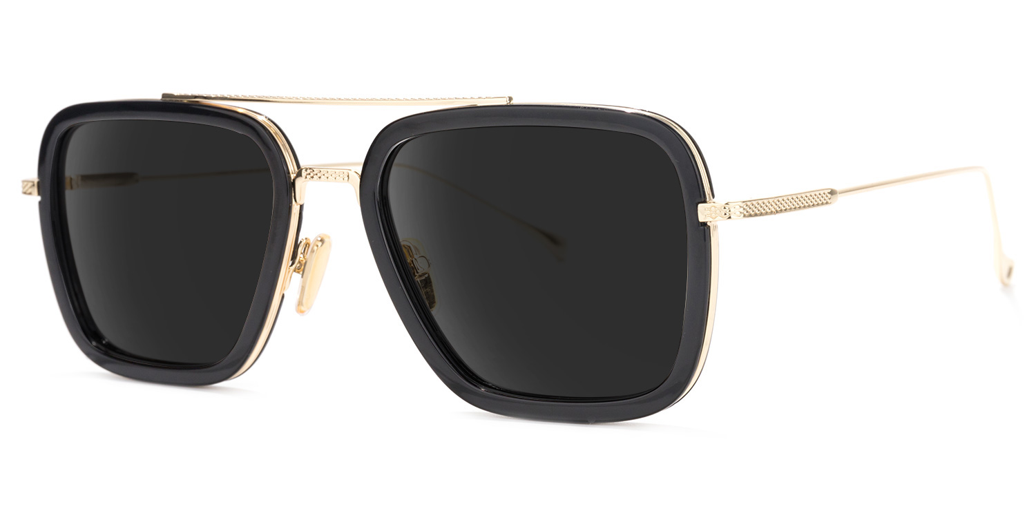 Gifford Aviator Black-Gold Sunglasses1
