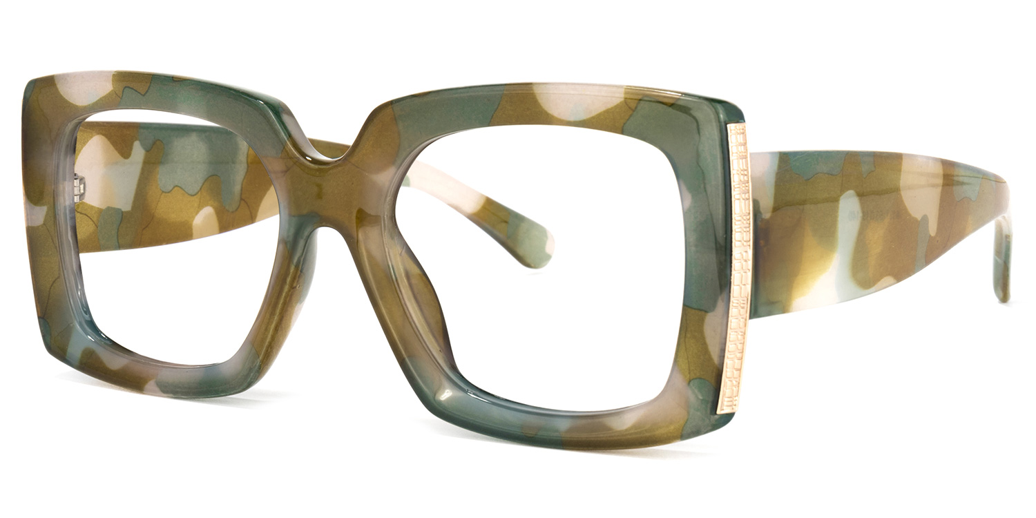 Yael Square Olive Glasses1