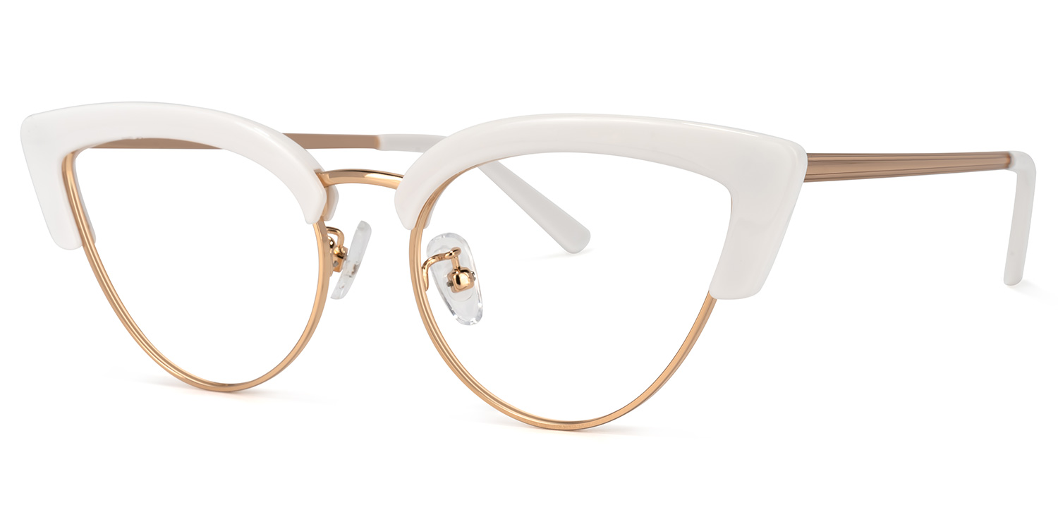 Eloisa Cateye White Glasses-test0