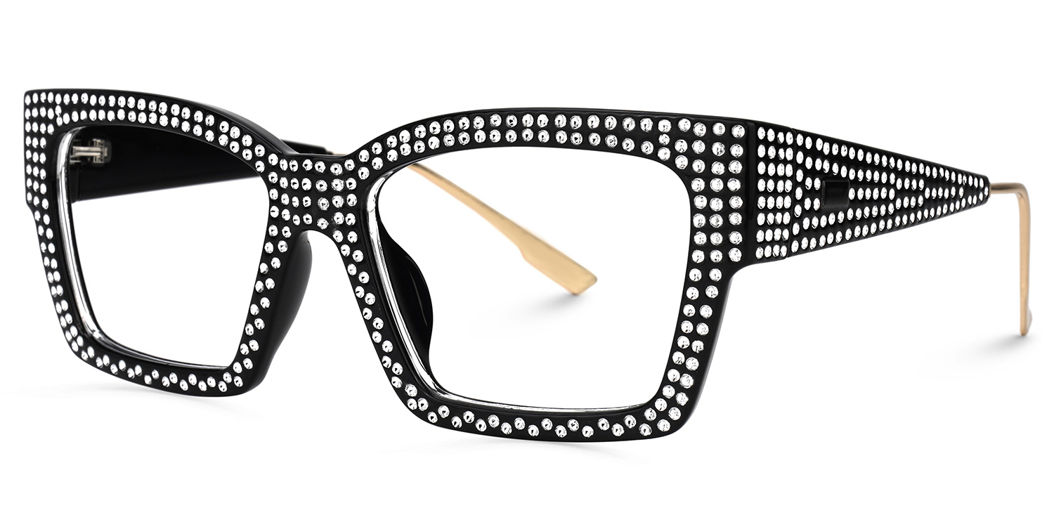 Drayton Square Black Glasses