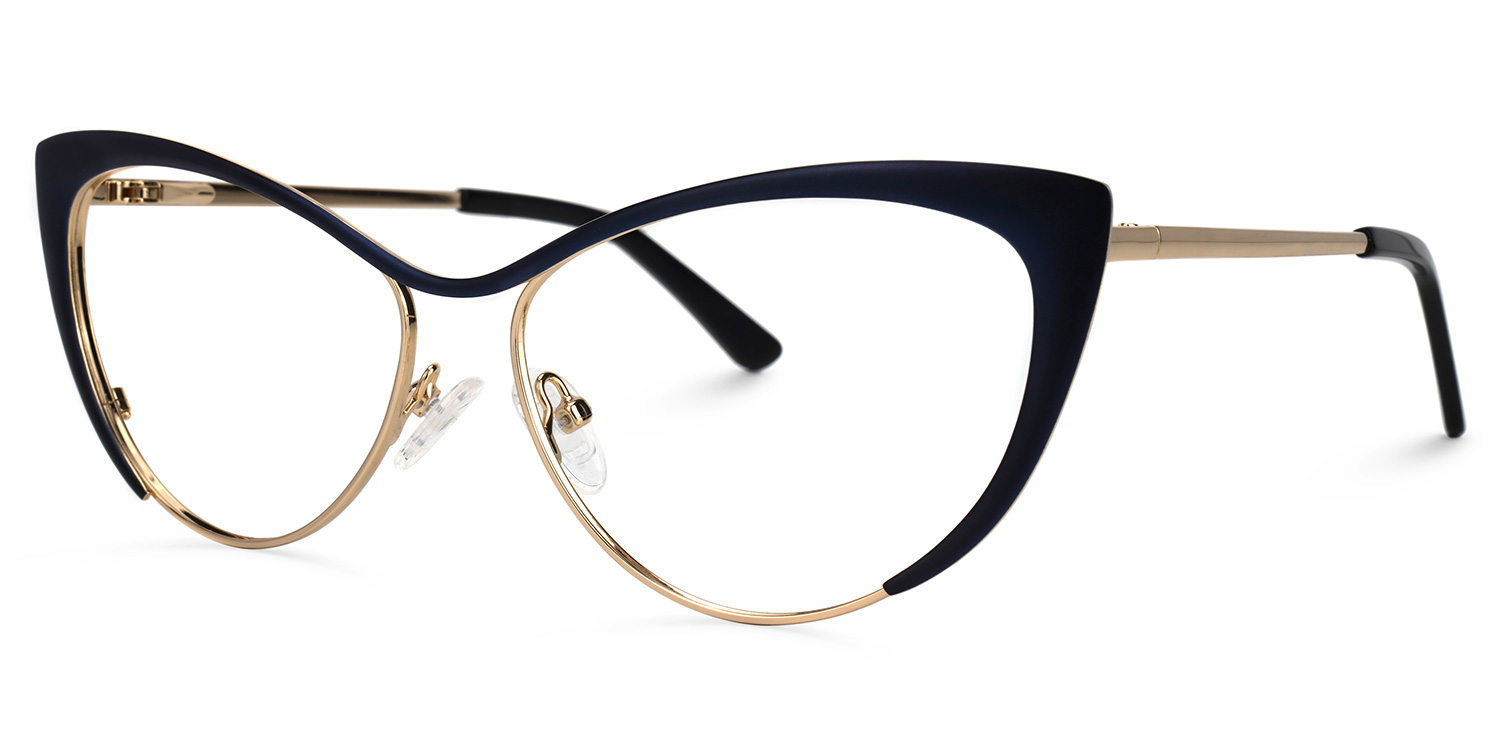 Ellen Cateye Dark-Blue Glasses1