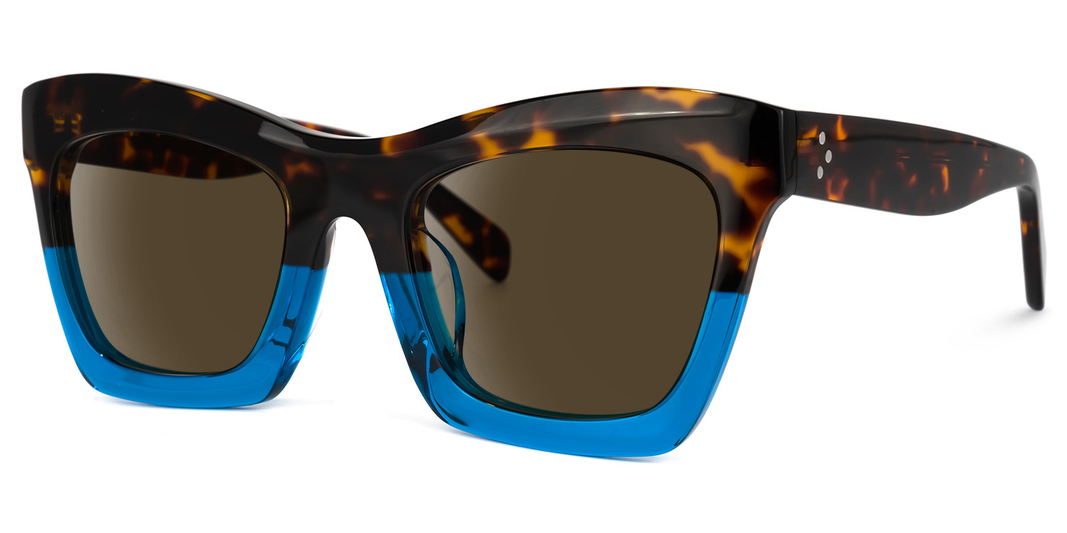 Benitez Square Blue Glasses