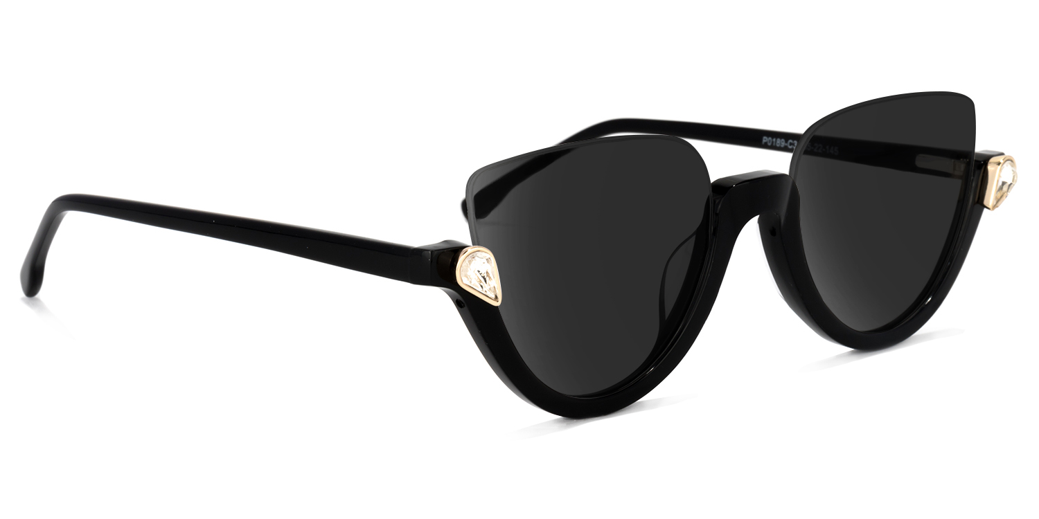 Felicia Cat Eye Black Sunglasses 2