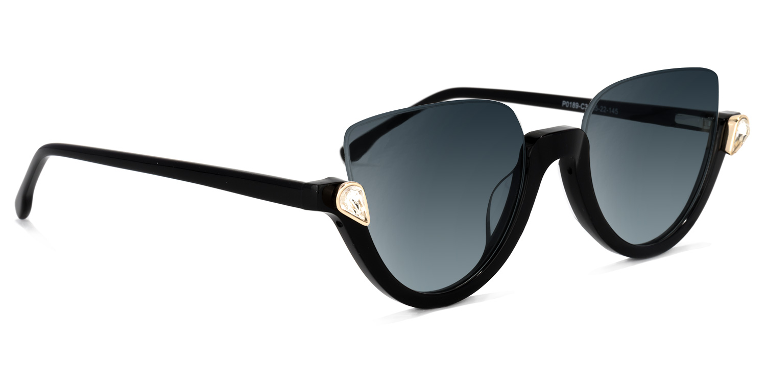 Felicia Cat Eye Black Sunglasses 2