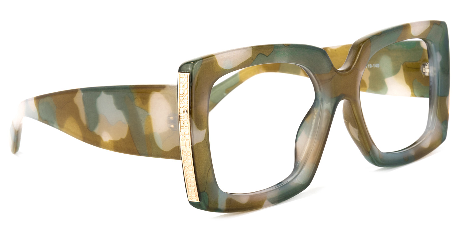 Yael Square Olive Glasses2