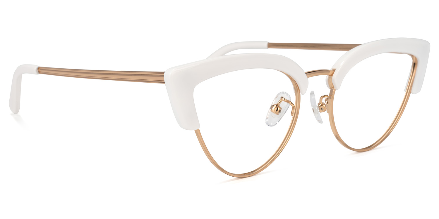 Eloisa Cateye White Glasses-test2