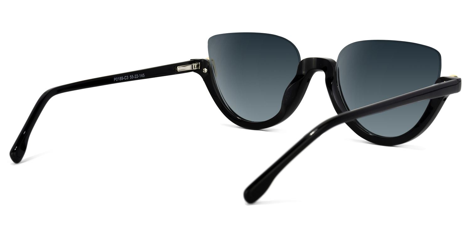 Felicia Cat Eye Black Sunglasses 4