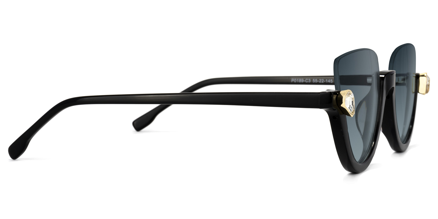 Felicia Cat Eye Black Sunglasses 3