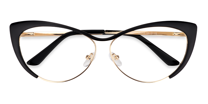 Ellen Cateye Black Glasses2
