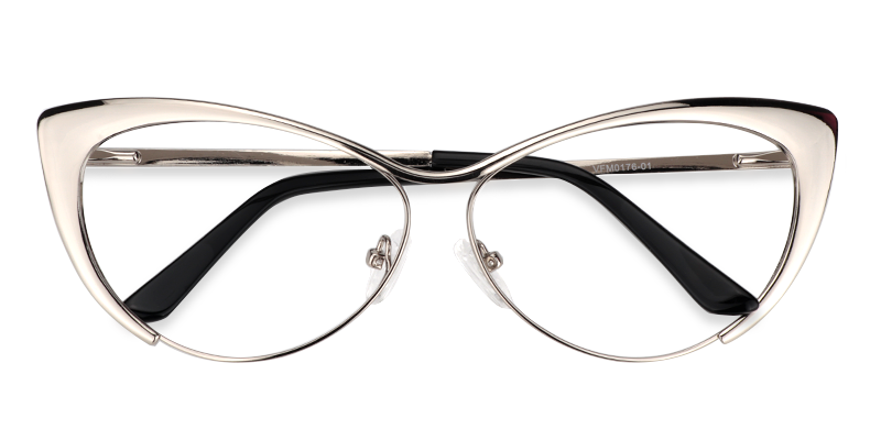Ellen Cateye Silver Glasses2