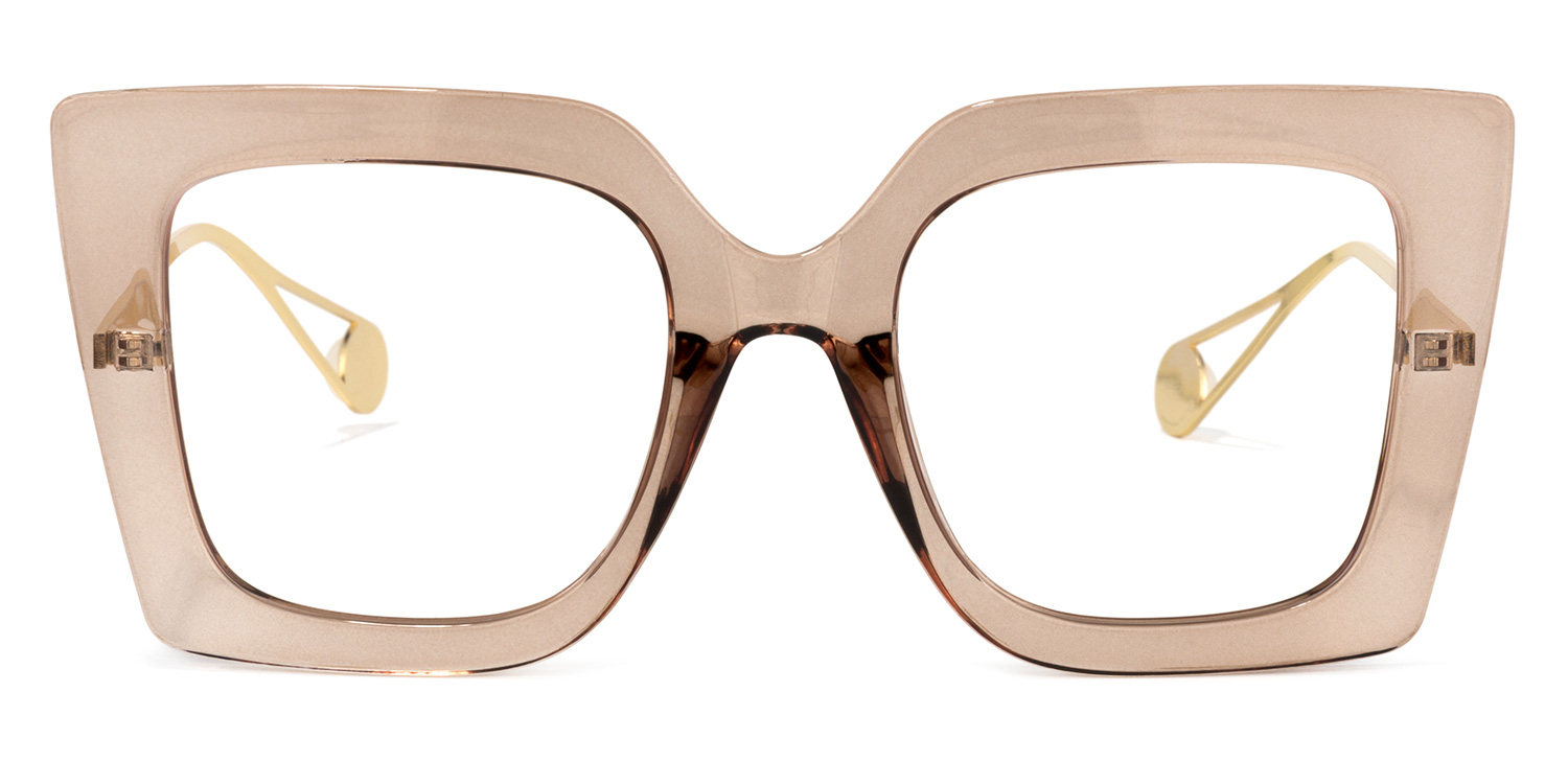 Qatar Square Beige Glasses0
