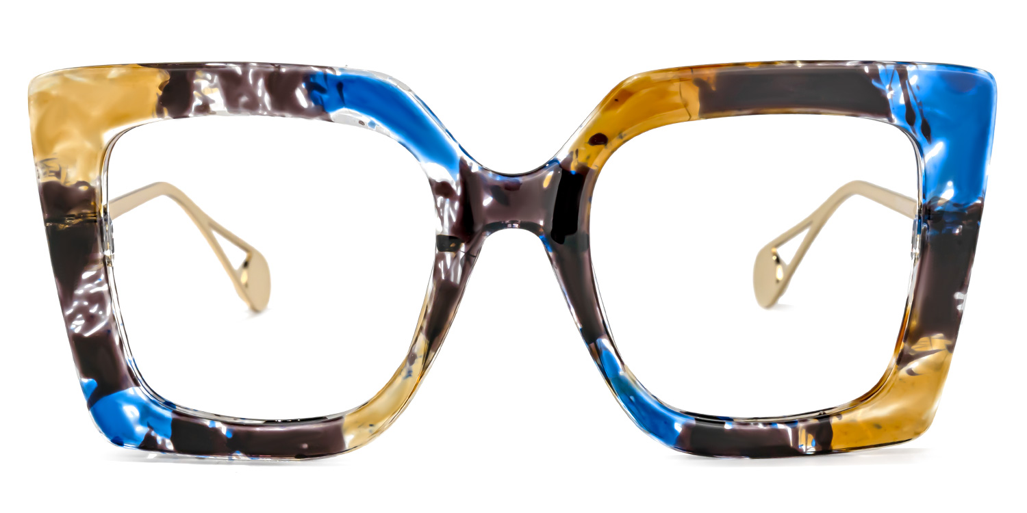 Qatar Square Blue/Black Glasses0