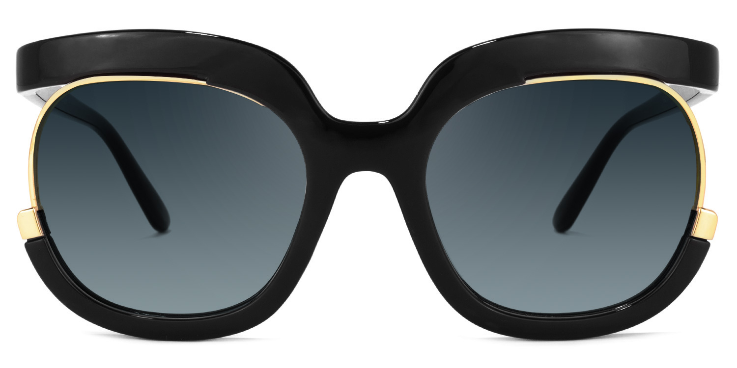 Darice Round Black Sunglasses