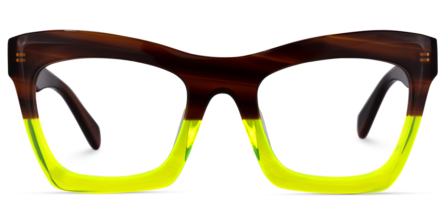 Benitez Square Green Glasses