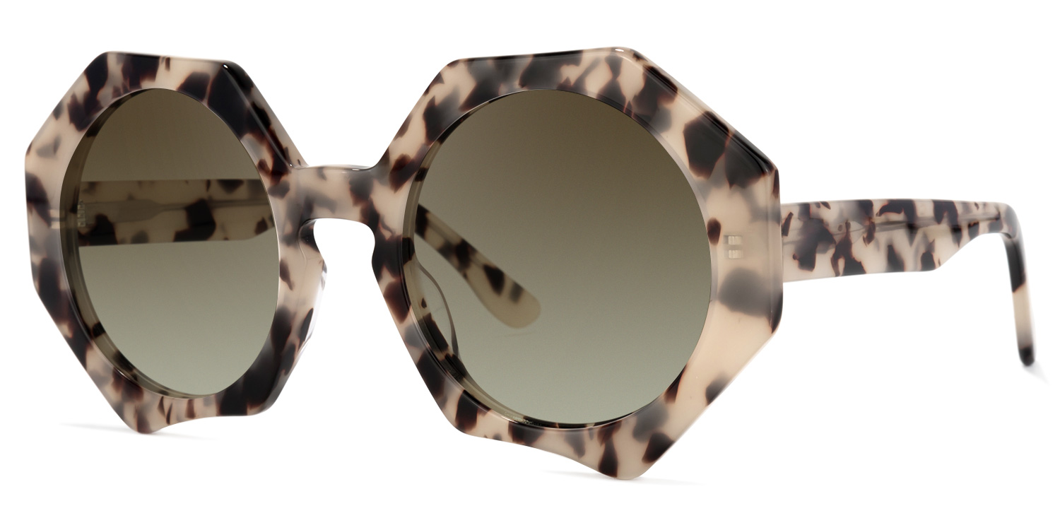 Hugh Geometric Light-Tortoise Sunglasses1