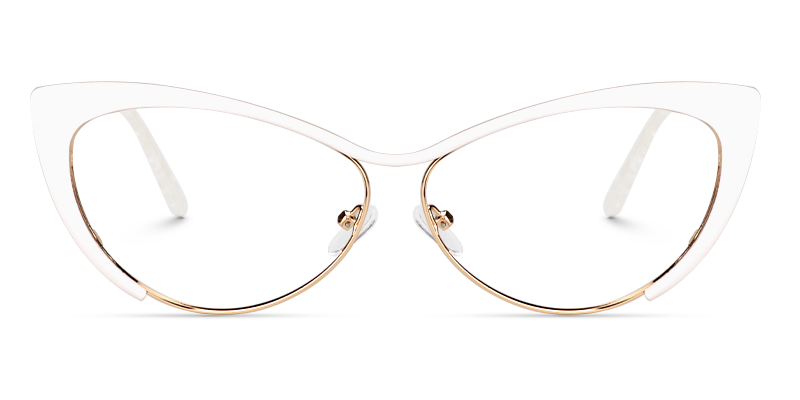 Ellen Cateye White Glasses