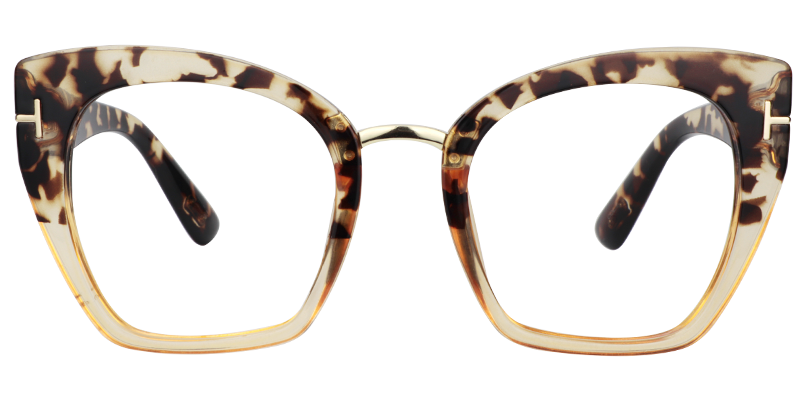 Lulu  Cat Eye Light Tortoise Glasses1
