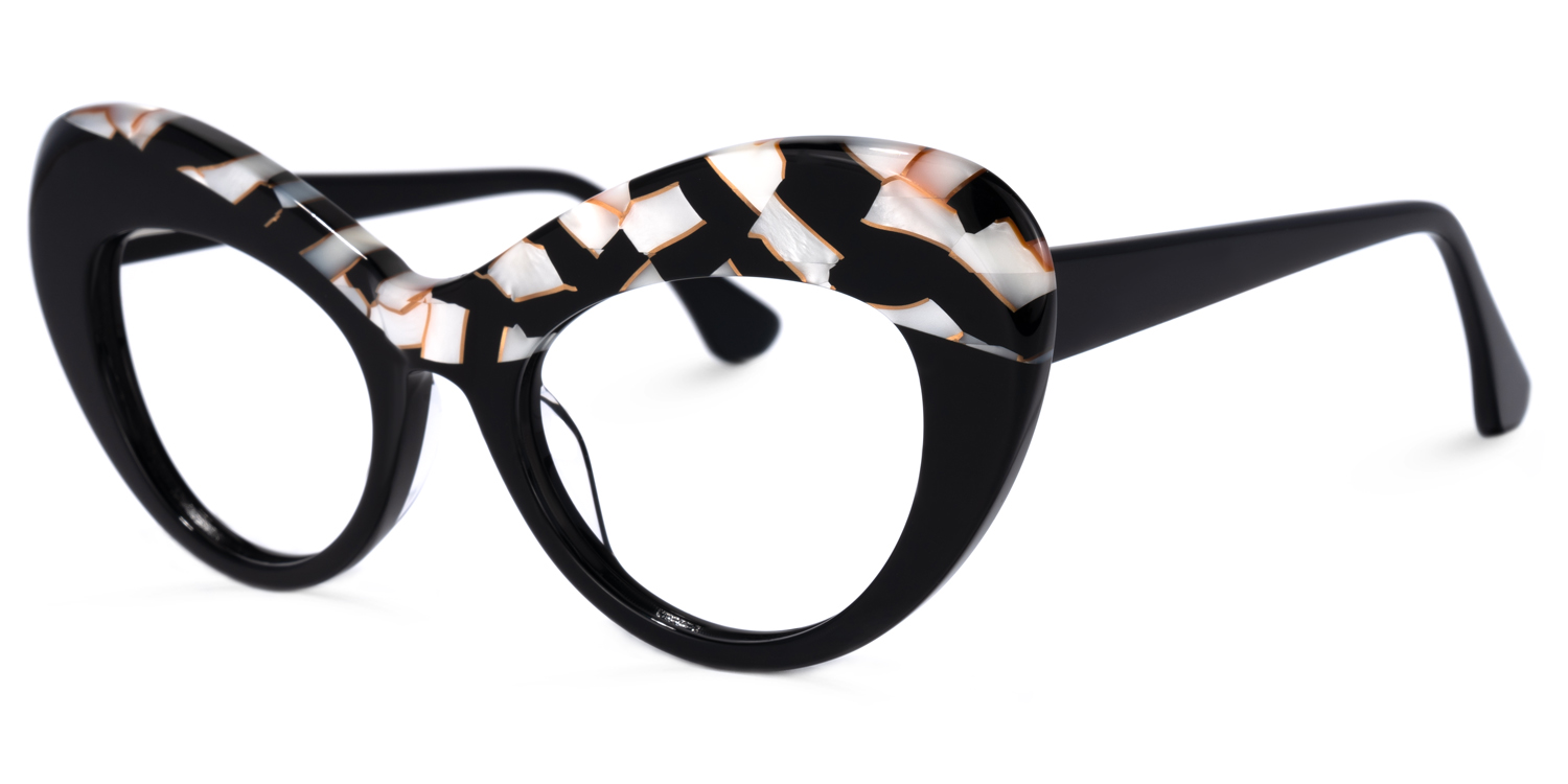 Bellamy Cateye Black-White Glasses1