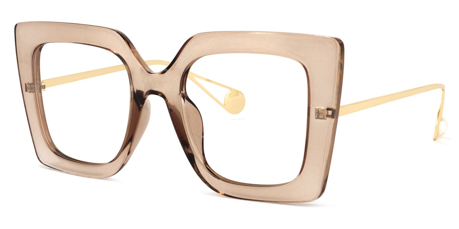 Qatar Square Beige Glasses