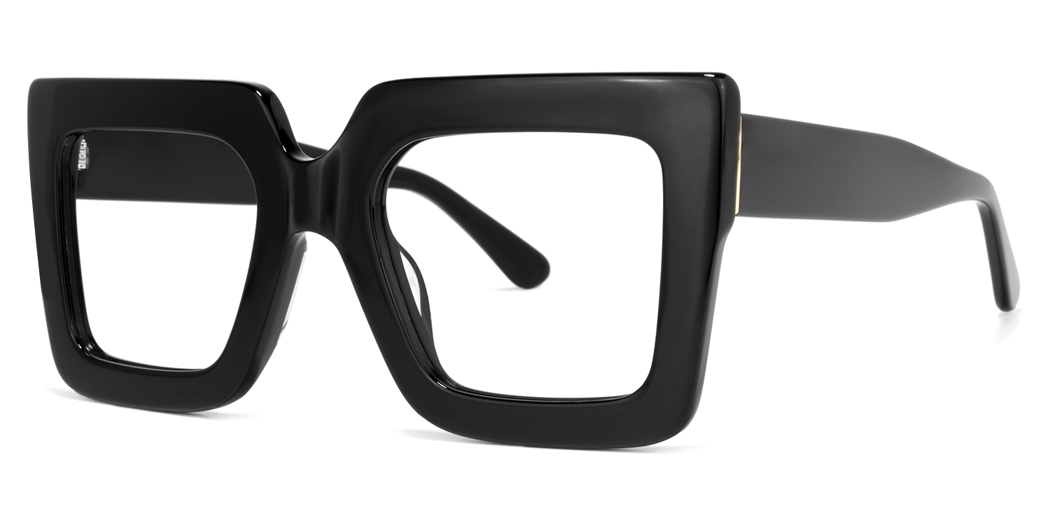 Brandon Square Black Glasses1
