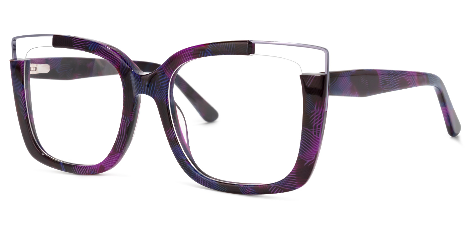 Dortch Square Purple-Floral Glasses
