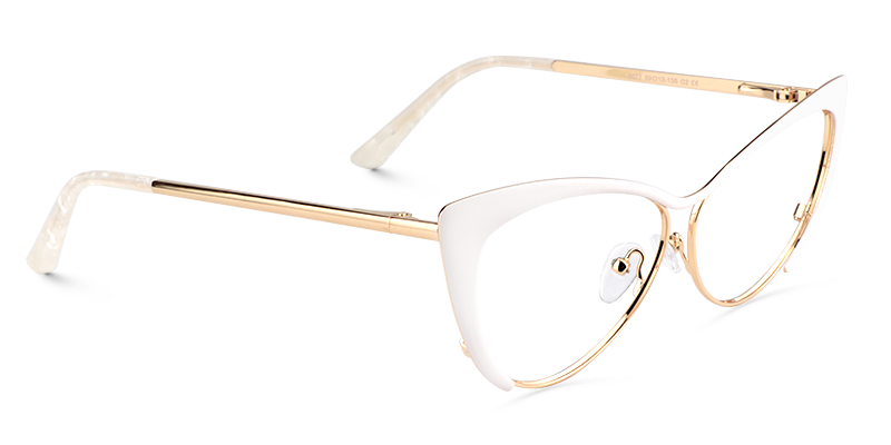 Ellen Cateye White Glasses2
