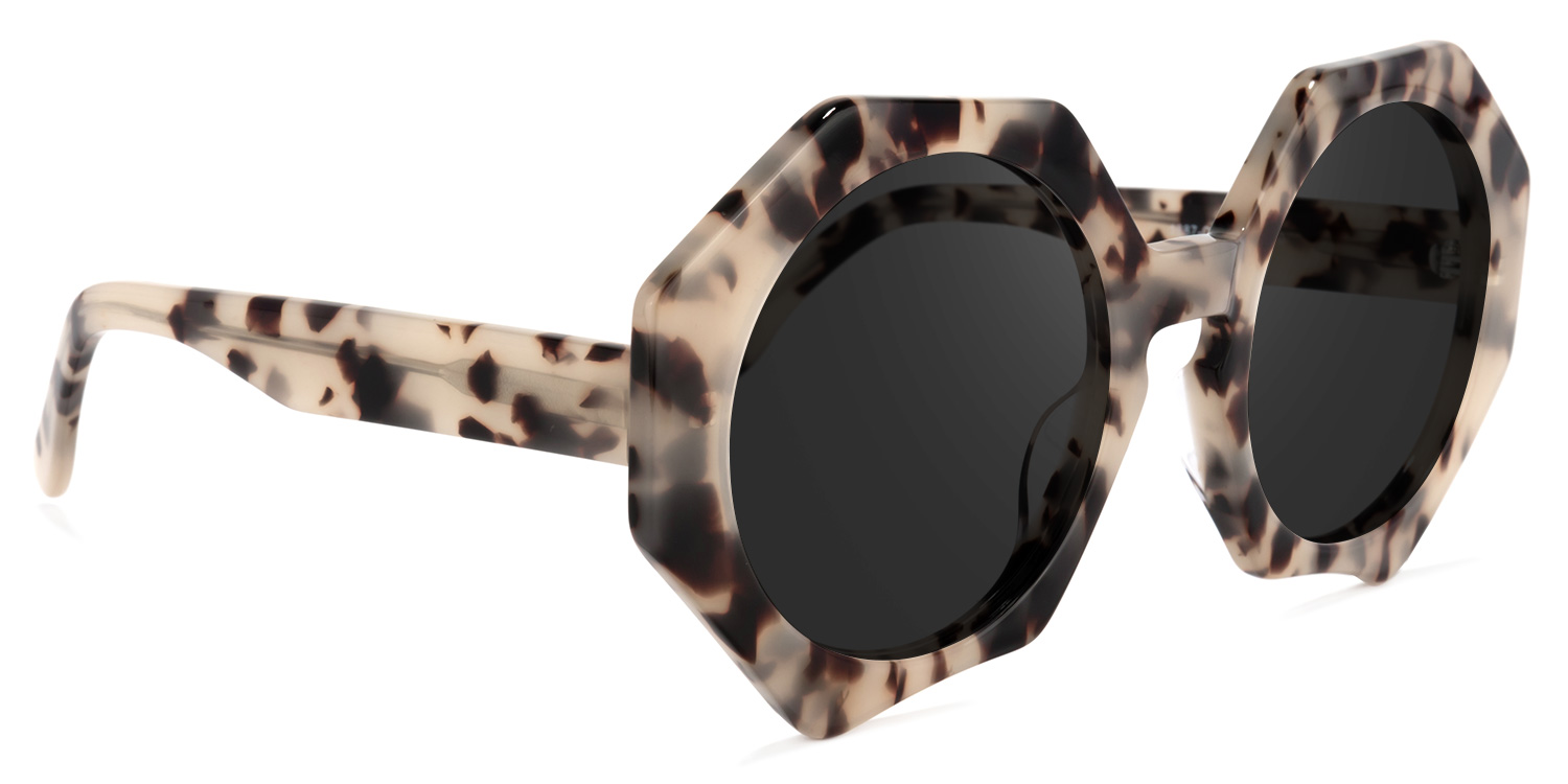 Hugh Geometric Light-Tortoise Sunglasses2