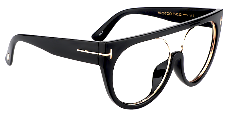 Aviator Black Glasses | Zeelool Glasses1