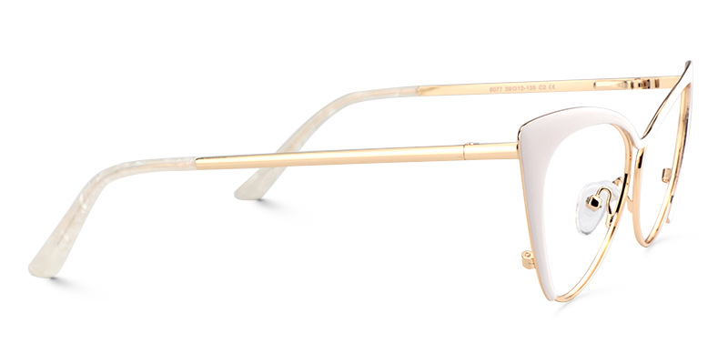 Ellen Cateye White Glasses3
