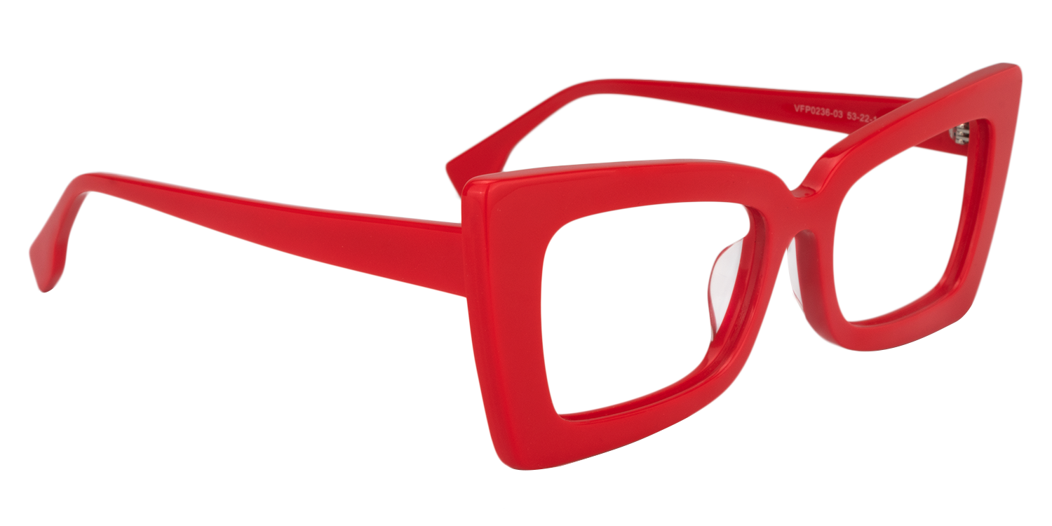 Rectangle Red Glasses | Zeelool Eyeglasses2