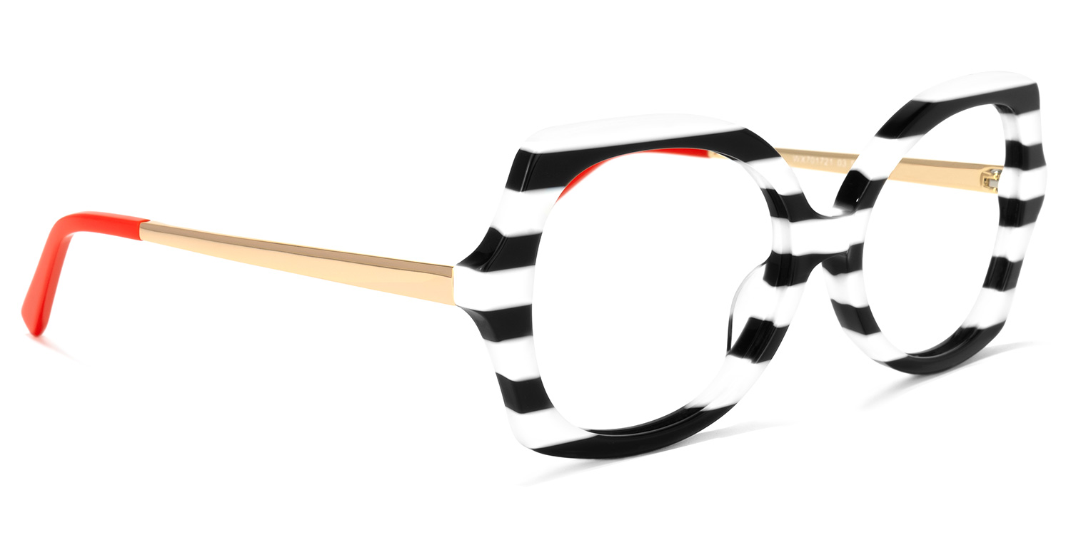 Sugarplum Geometric Black-White Glasses2