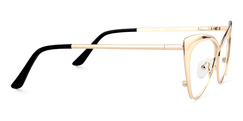 Cateye Gold Glasses | Zeelool Metal Eyeglasses5