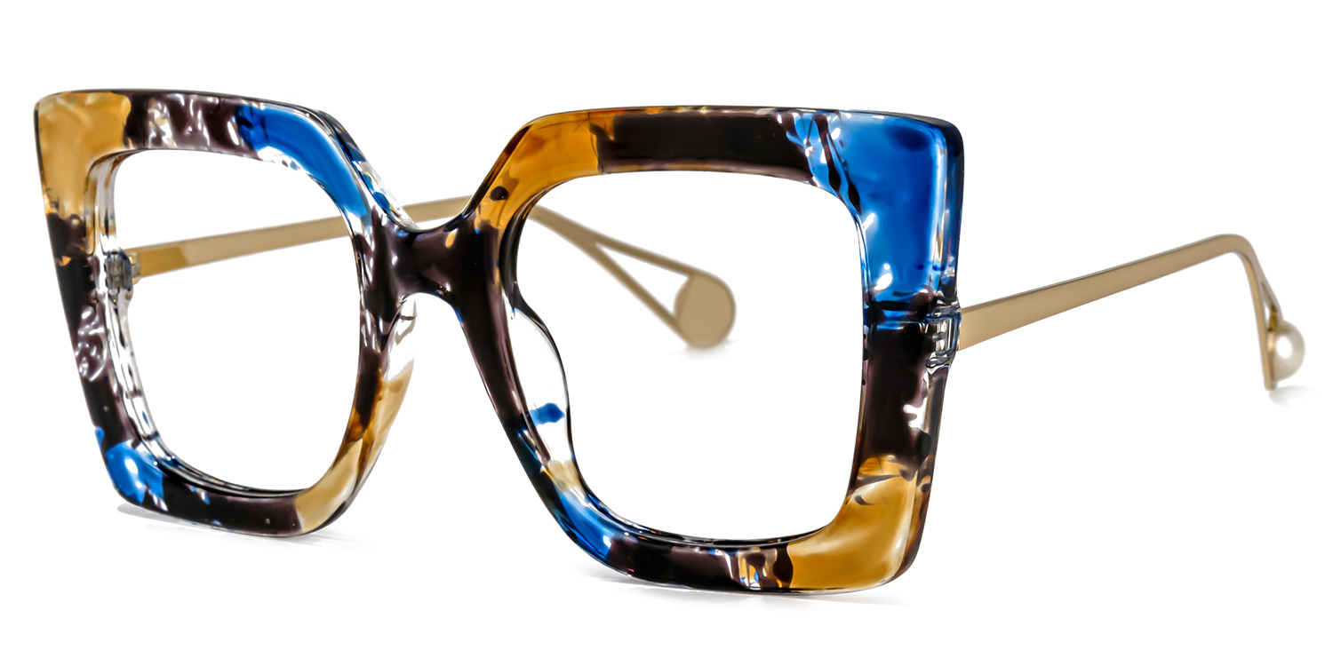 Qatar Square Blue/Black Glasses1