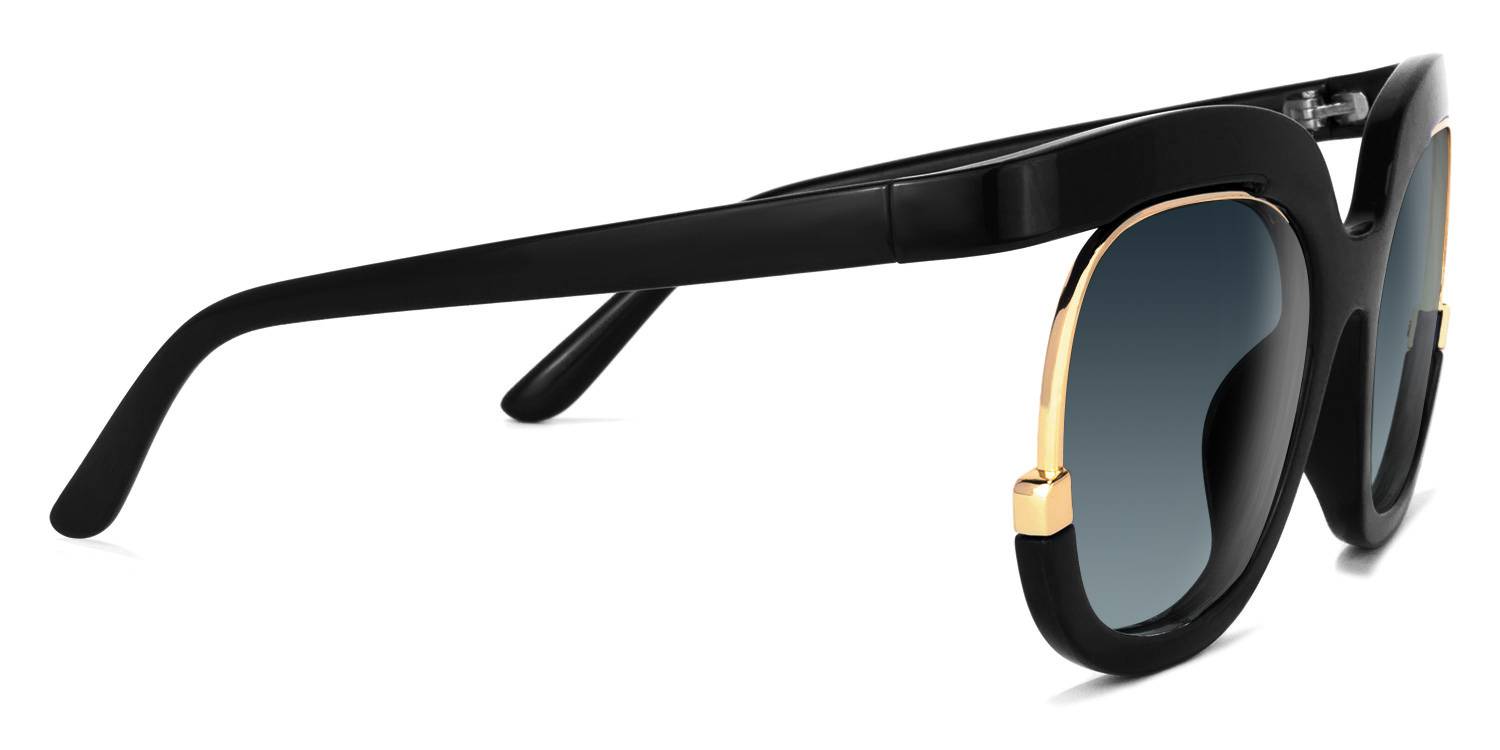 Darice Round Black Sunglasses2