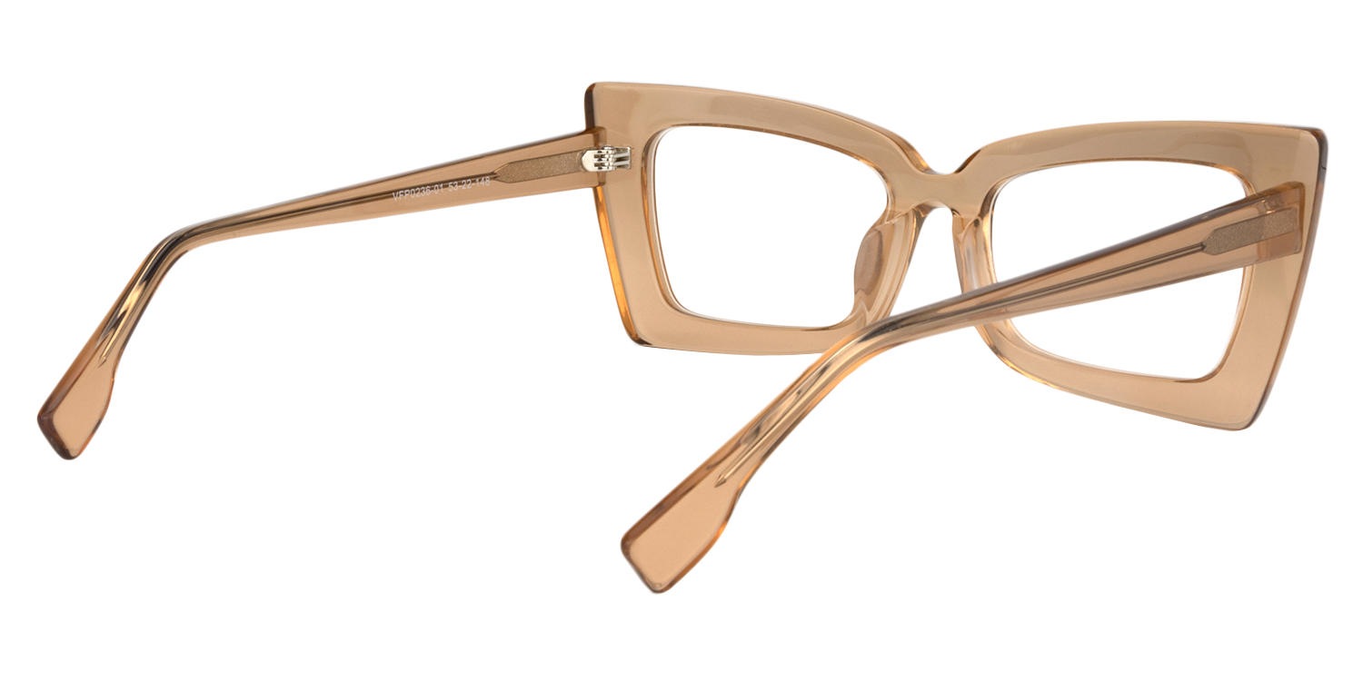 Rectangle Brown Glasses | Zeelool Eyeglasses6