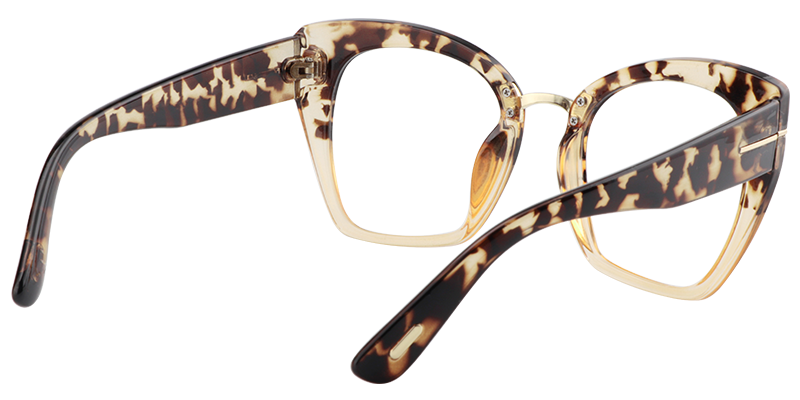 Square Light Tortoise Glasses | Zeelool Eyeglasses6