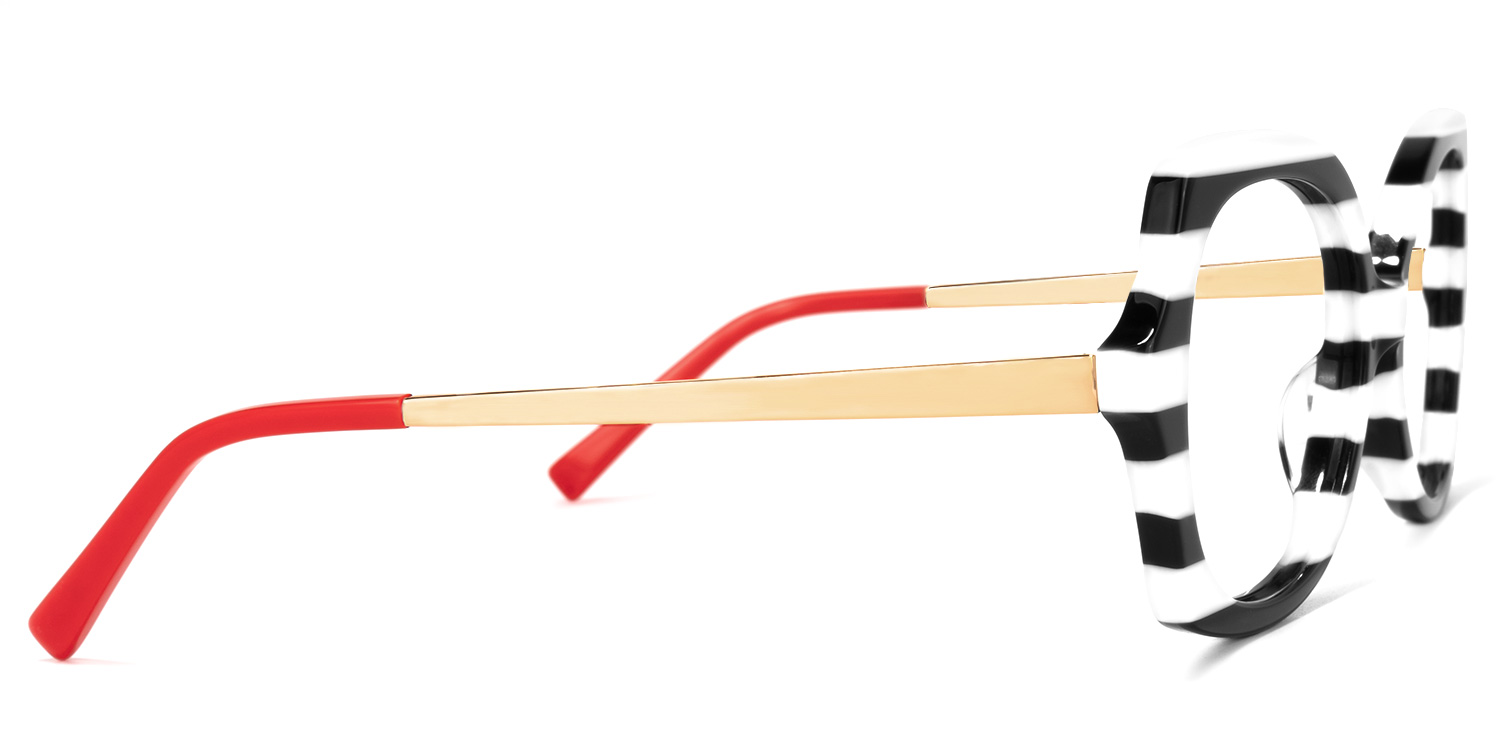 Sugarplum Geometric Black-White Glasses3