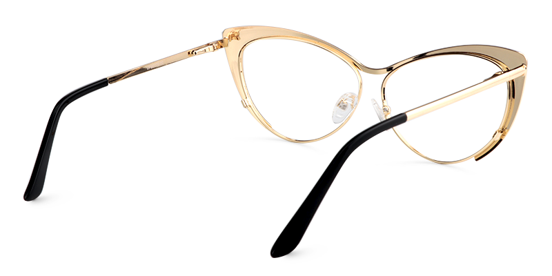 Cateye Gold Glasses | Zeelool Metal Eyeglasses6