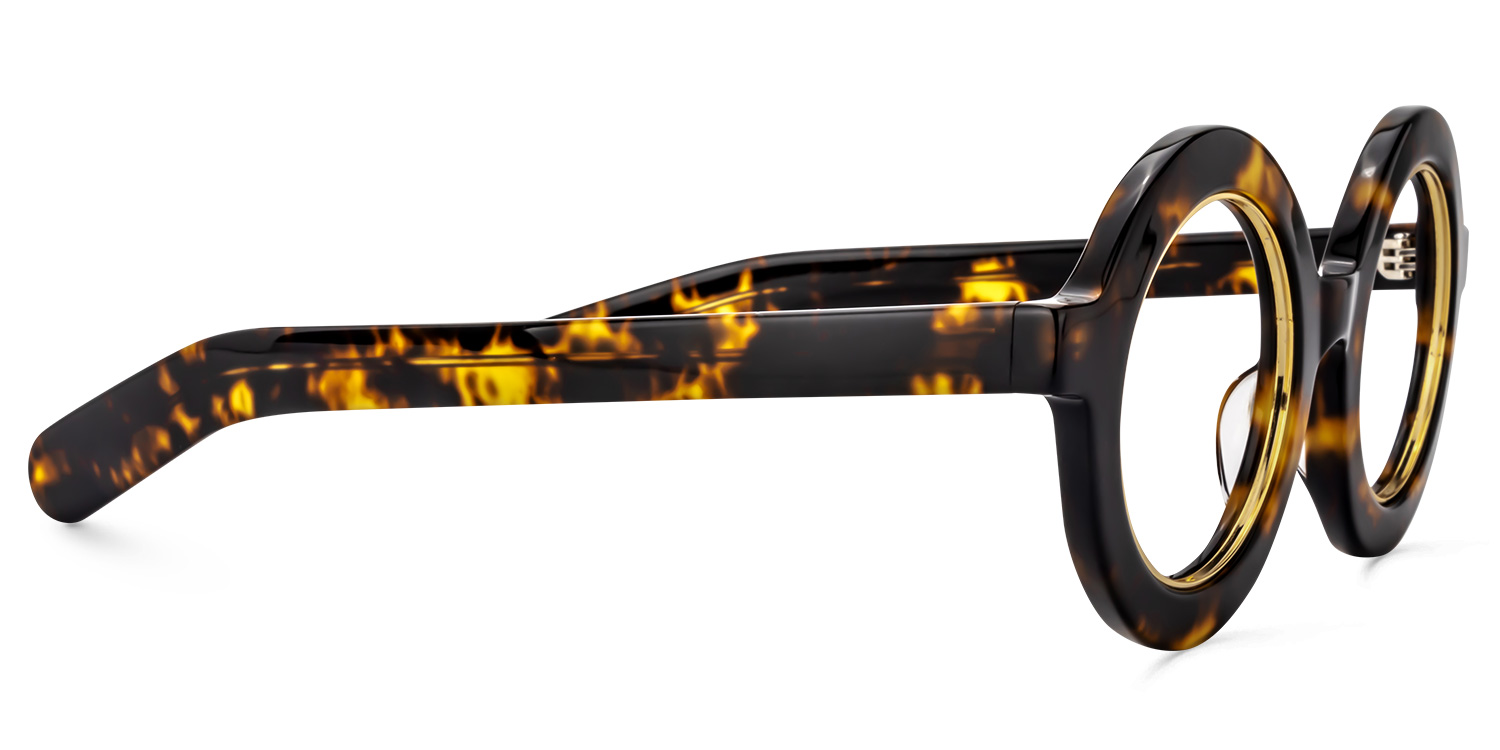 Round Yellow Tortoise Glasses | Zeelool Glasses4