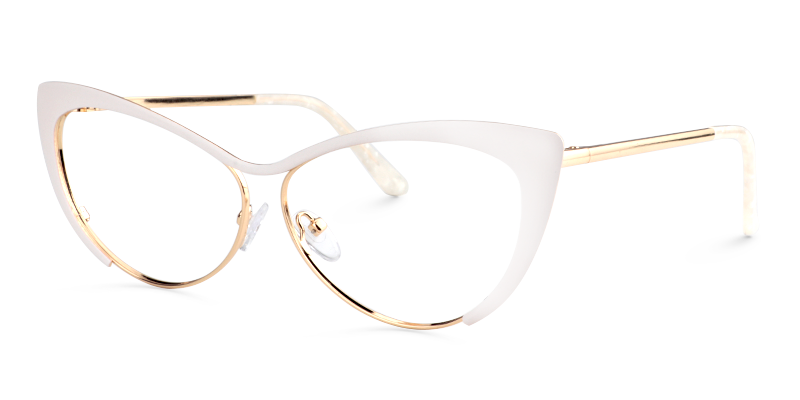 Ellen Cateye White Glasses1